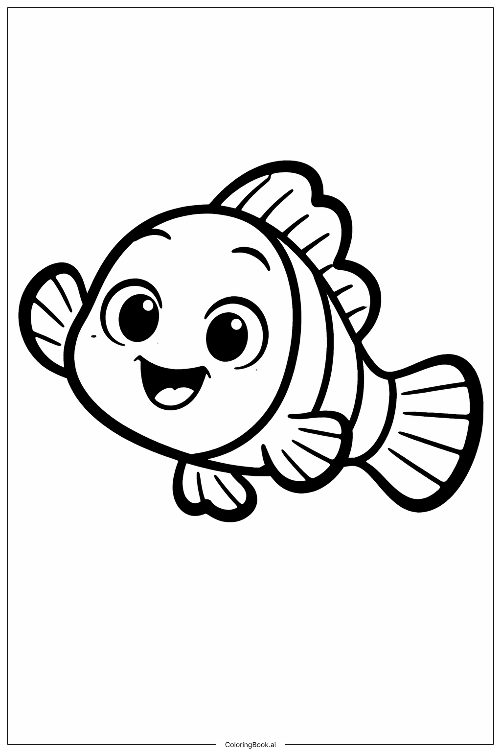  尼莫揮舞鰭著色頁 