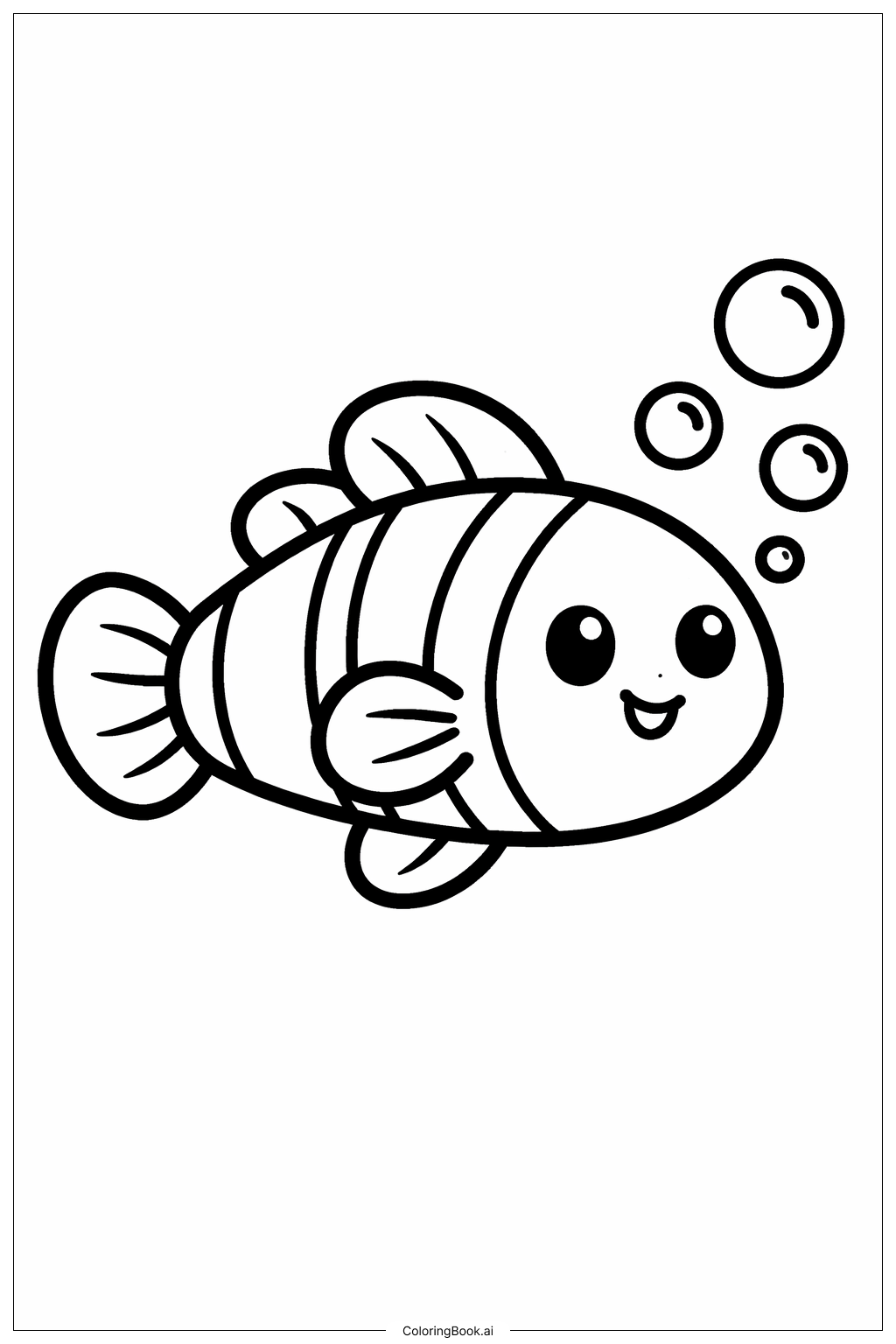  帶泡泡的小尼莫著色頁 