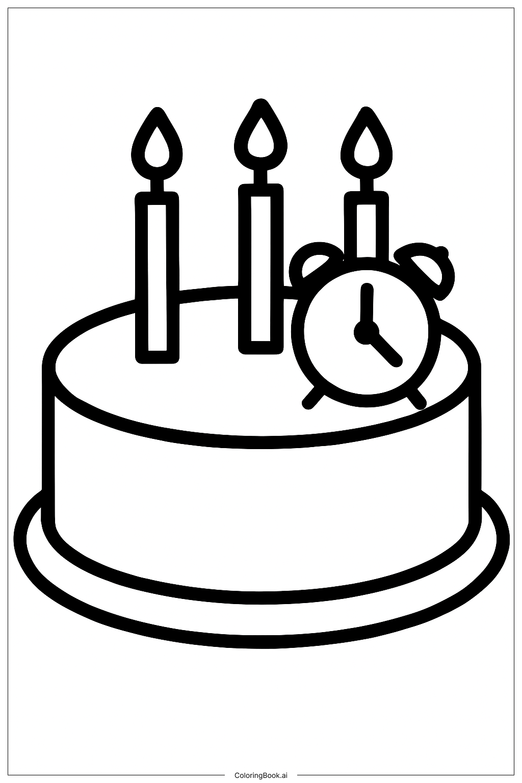  跨年倒數蛋糕著色頁 