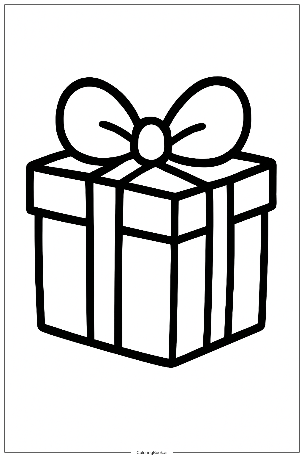  跨年夜禮物盒著色頁 