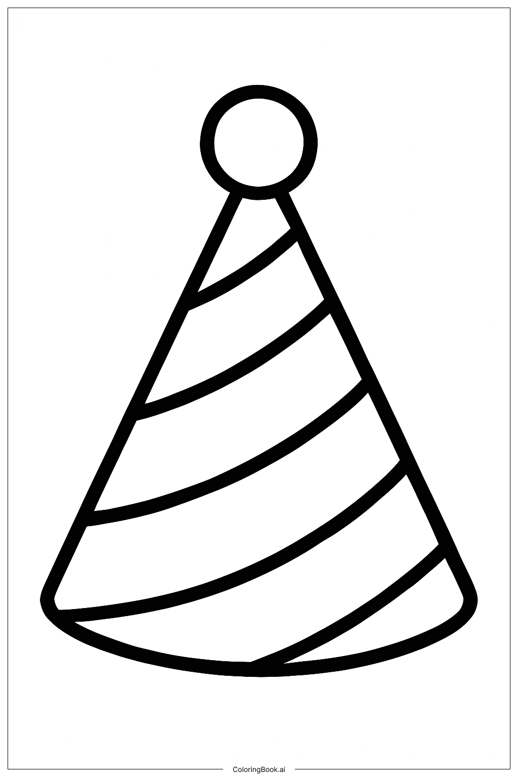  跨年派對帽著色頁 