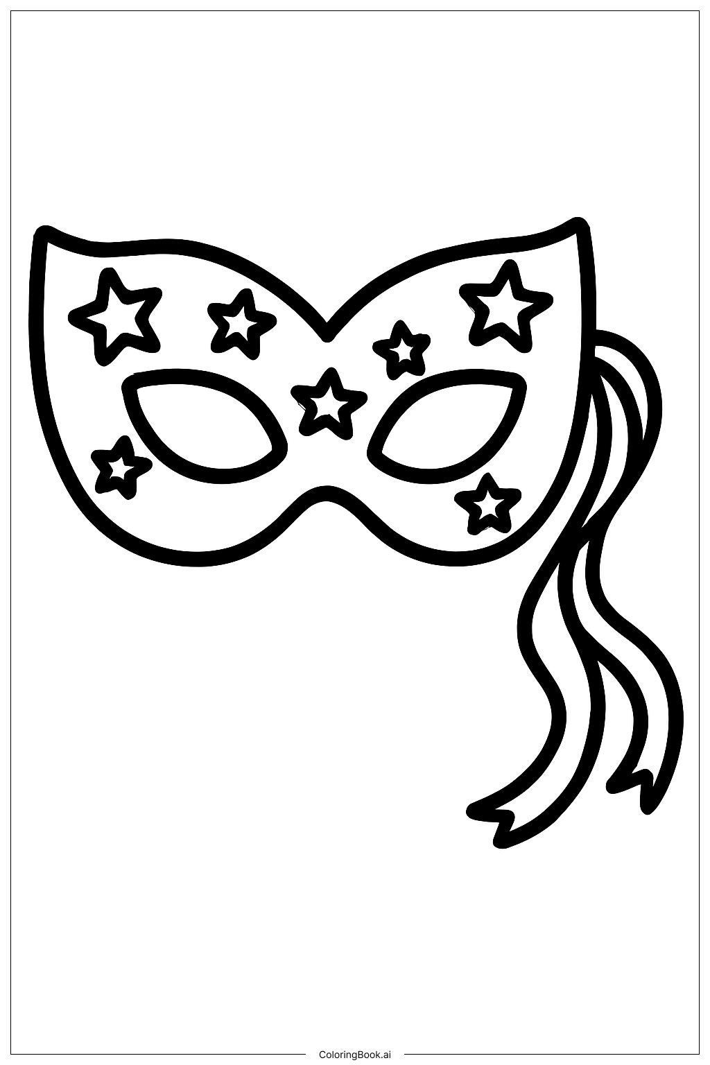  跨年派對面具著色頁 
