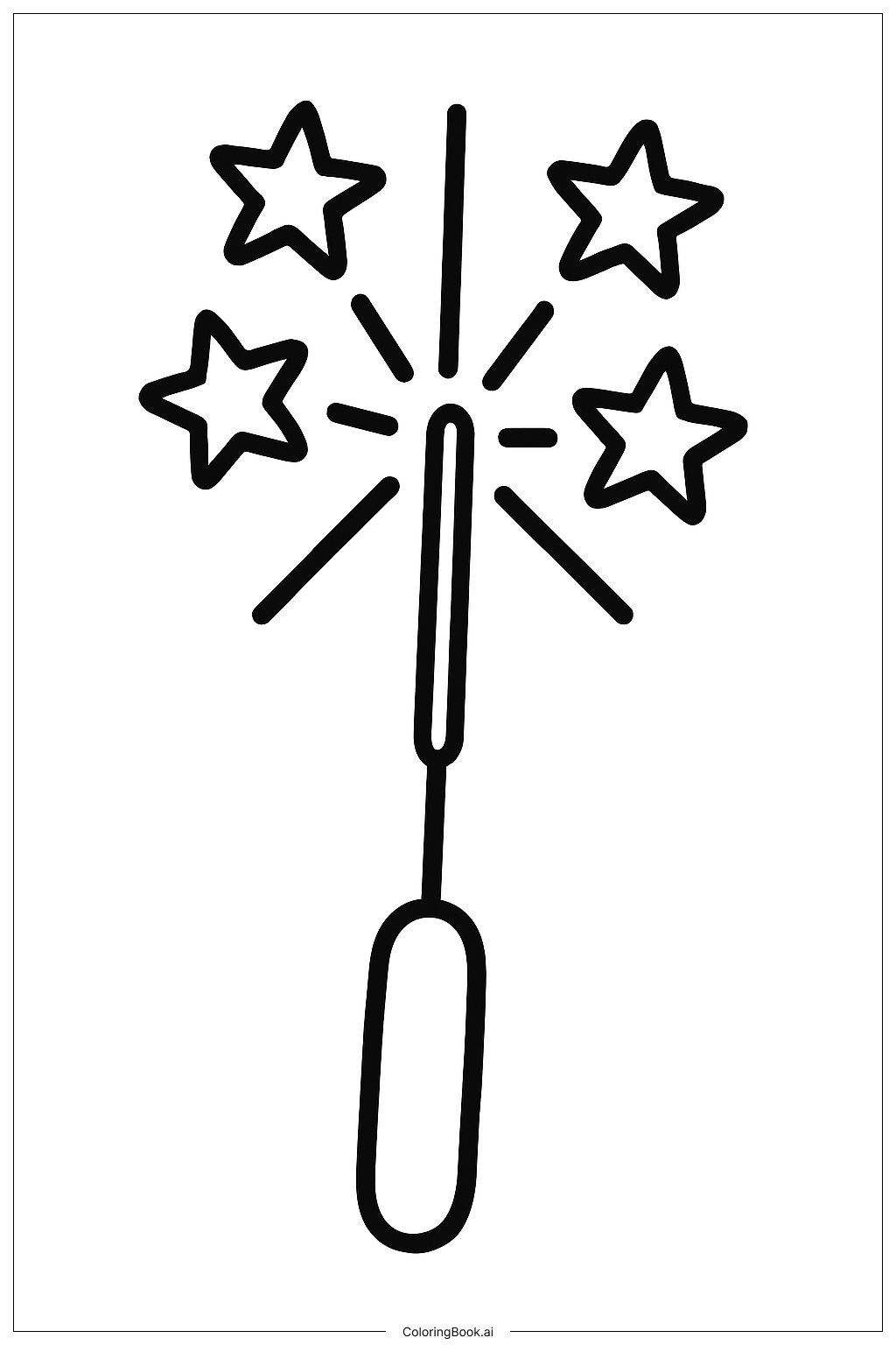  跨年夜仙女棒著色頁 
