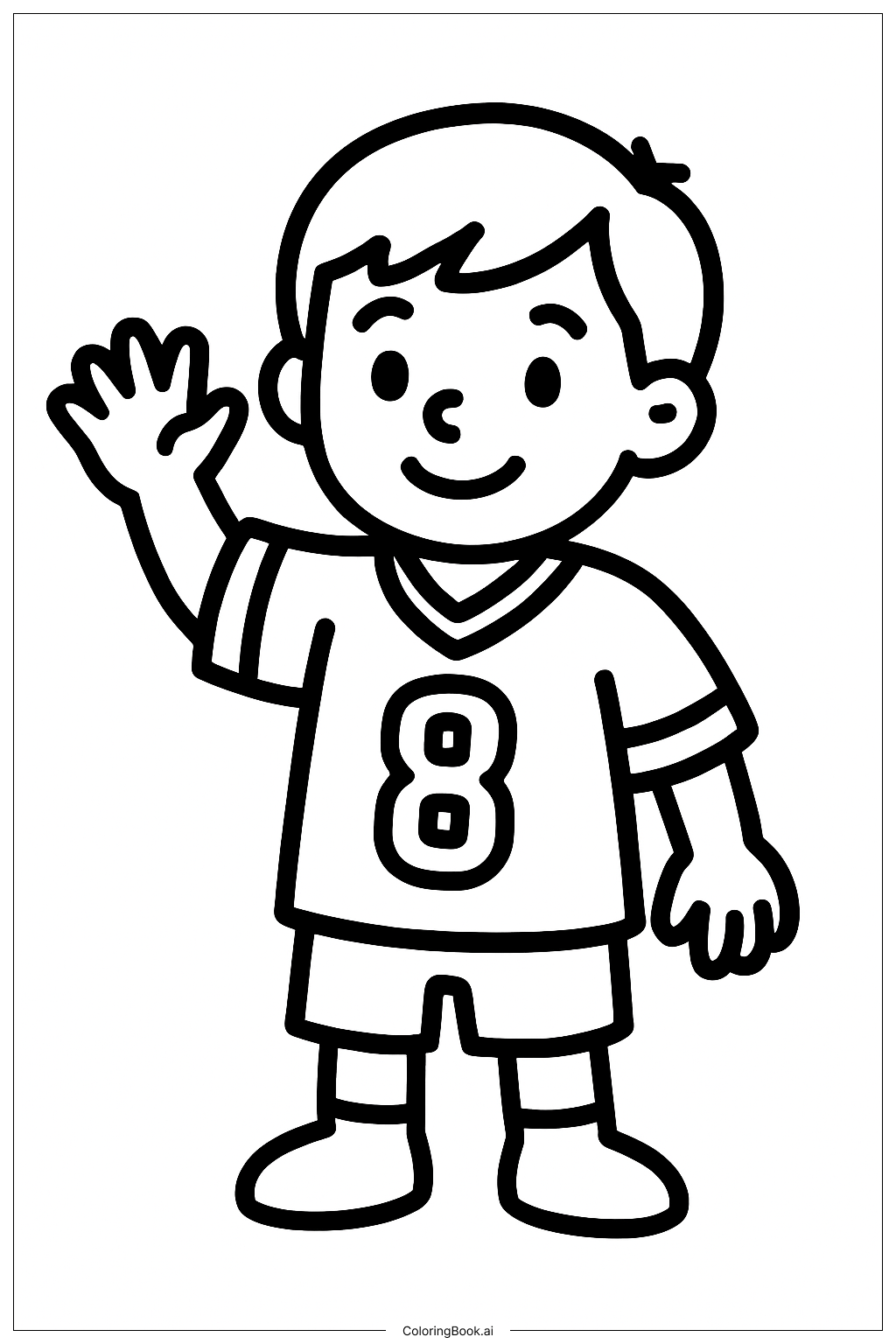 NFL 穿球衣的小朋友著色頁