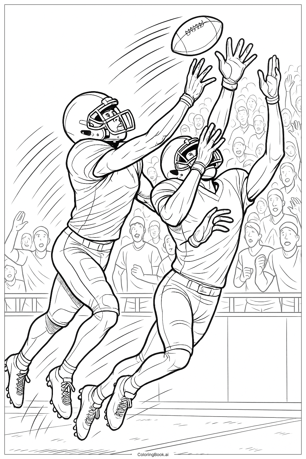 NFL 防守後衛跳躍著色頁