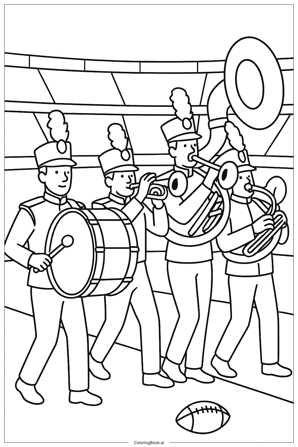 NFL 中場軍樂隊著色頁