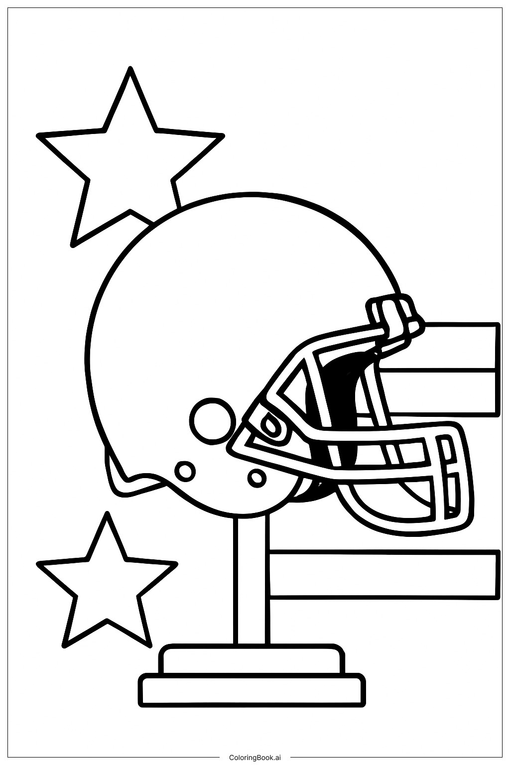 NFL Helm auf Ständer Ausmalseite