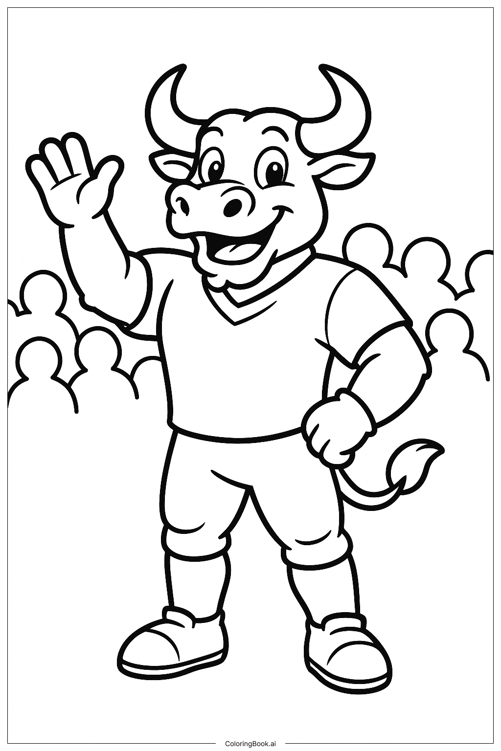 NFL-Maskottchen winkt Ausmalseite