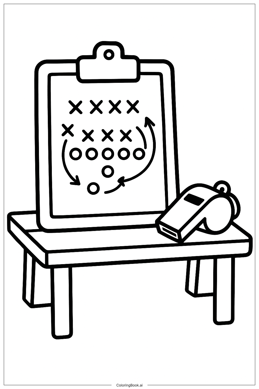 NFL-Spielbuch Xs und Os Ausmalseite