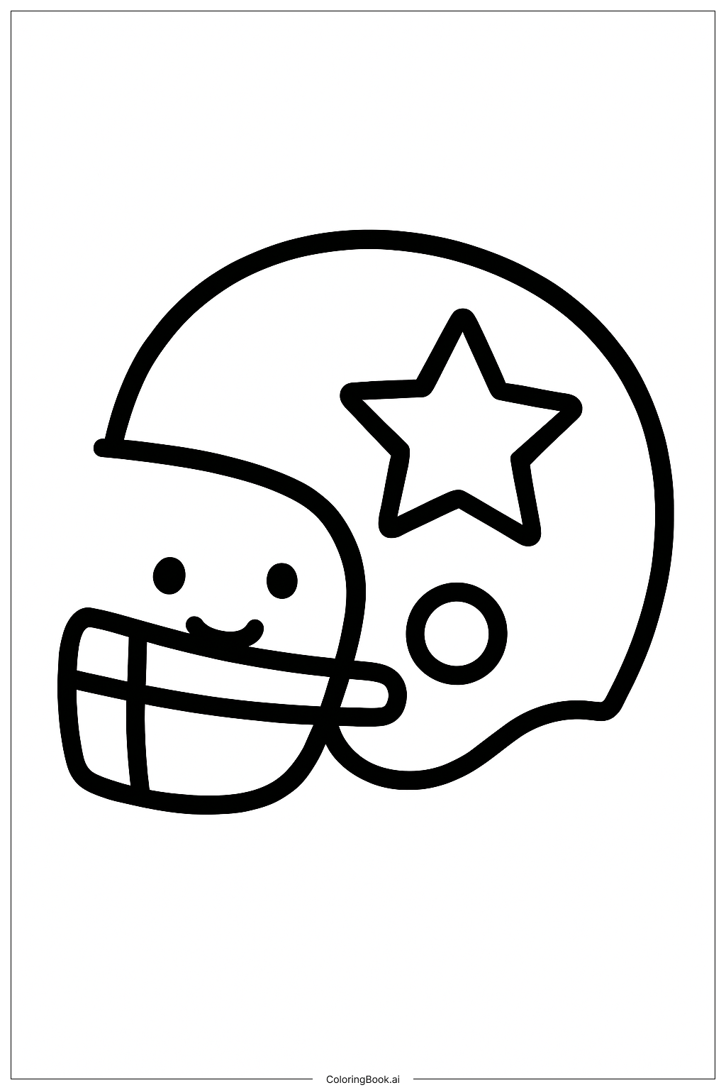 NFL 星星頭盔簡易圖著色頁