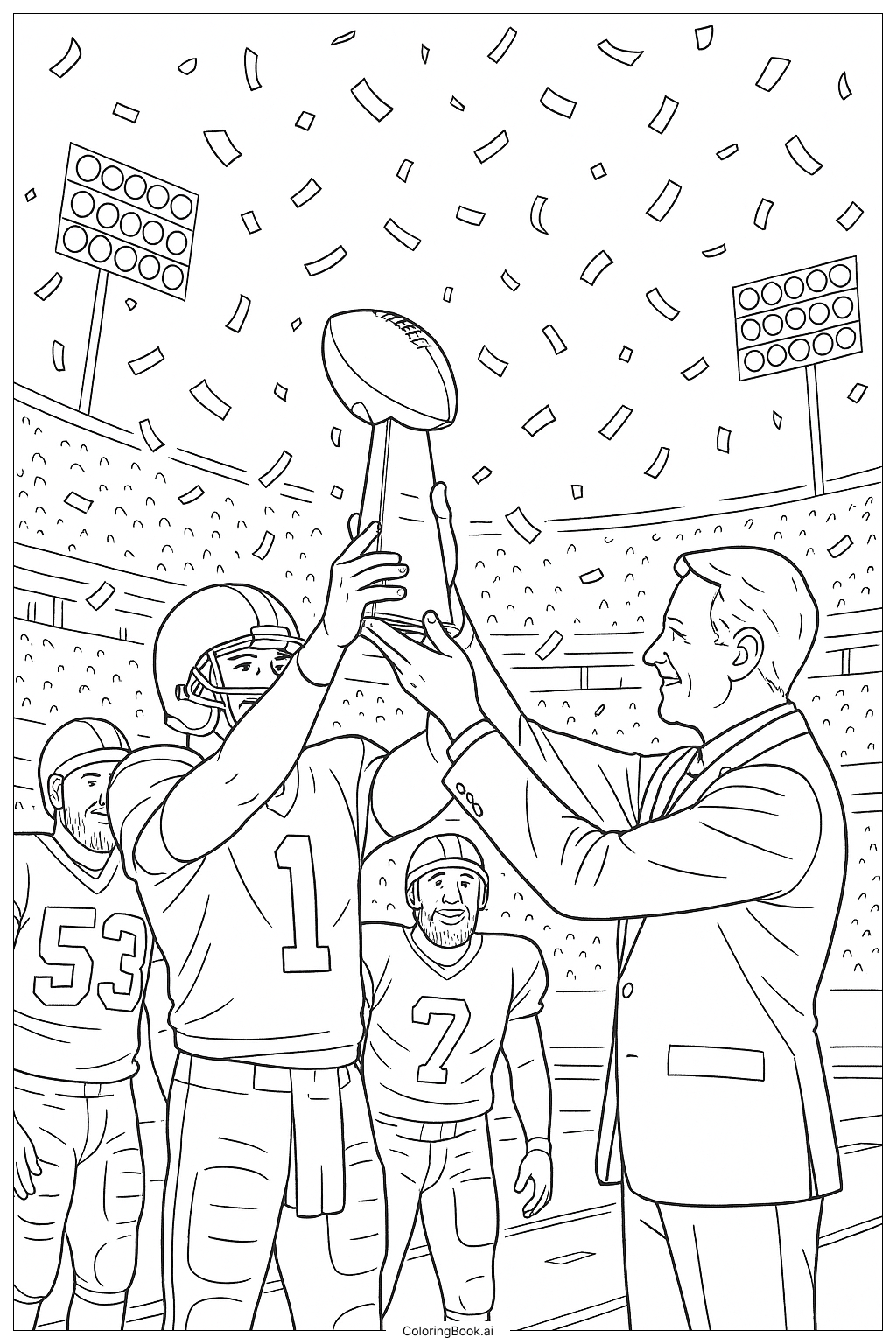 NFL 獎盃頒獎典禮著色頁