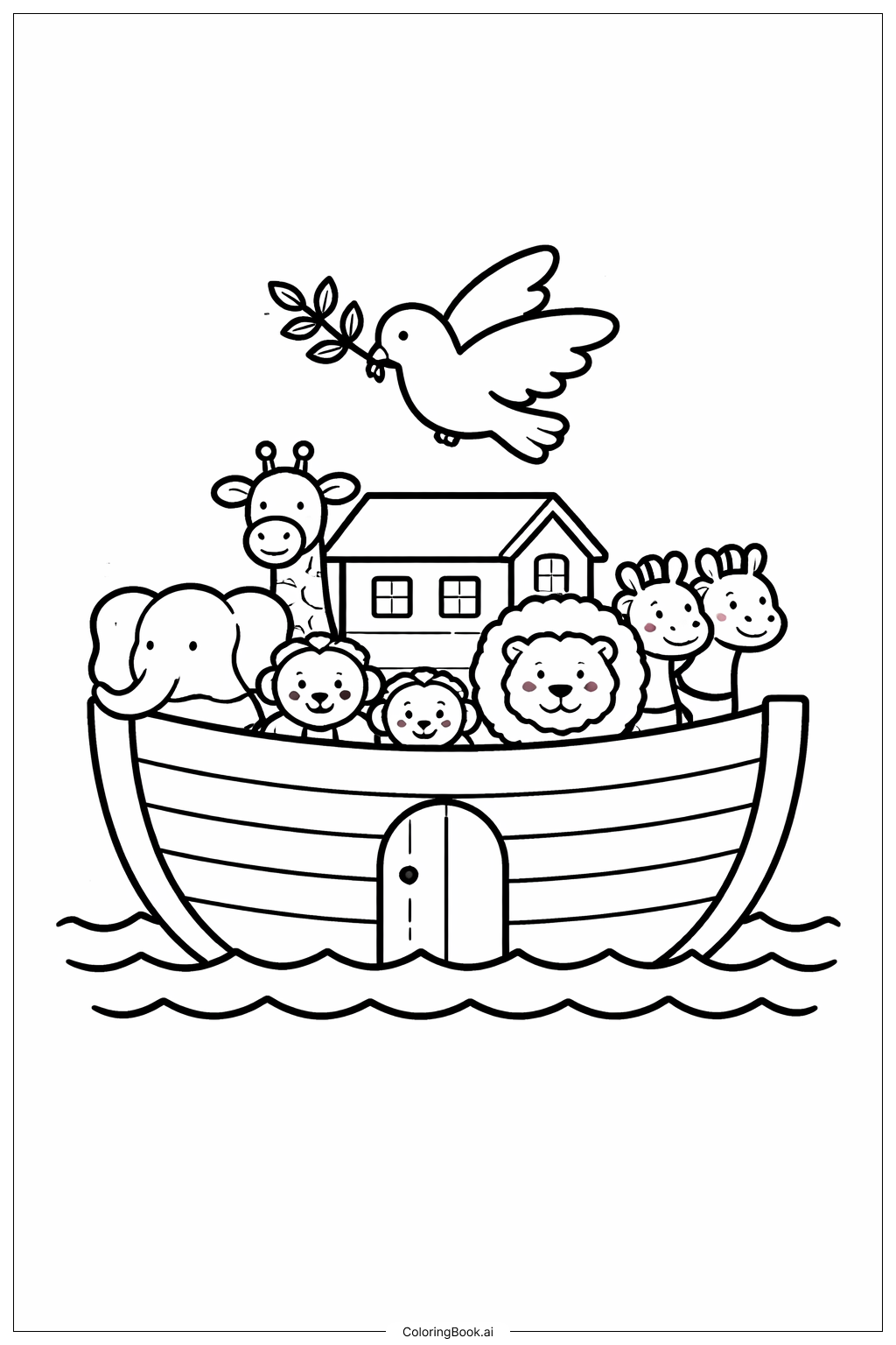  诺亚方舟填色页 