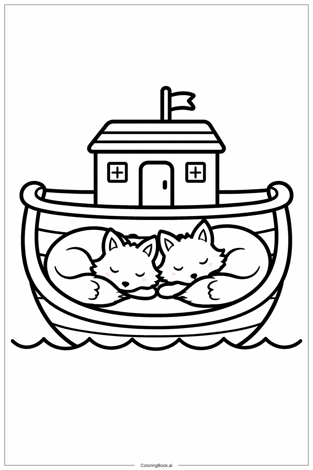  诺亚方舟填色页 