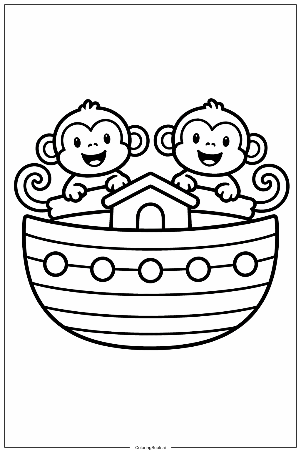 L'Arche de Noé avec deux singes