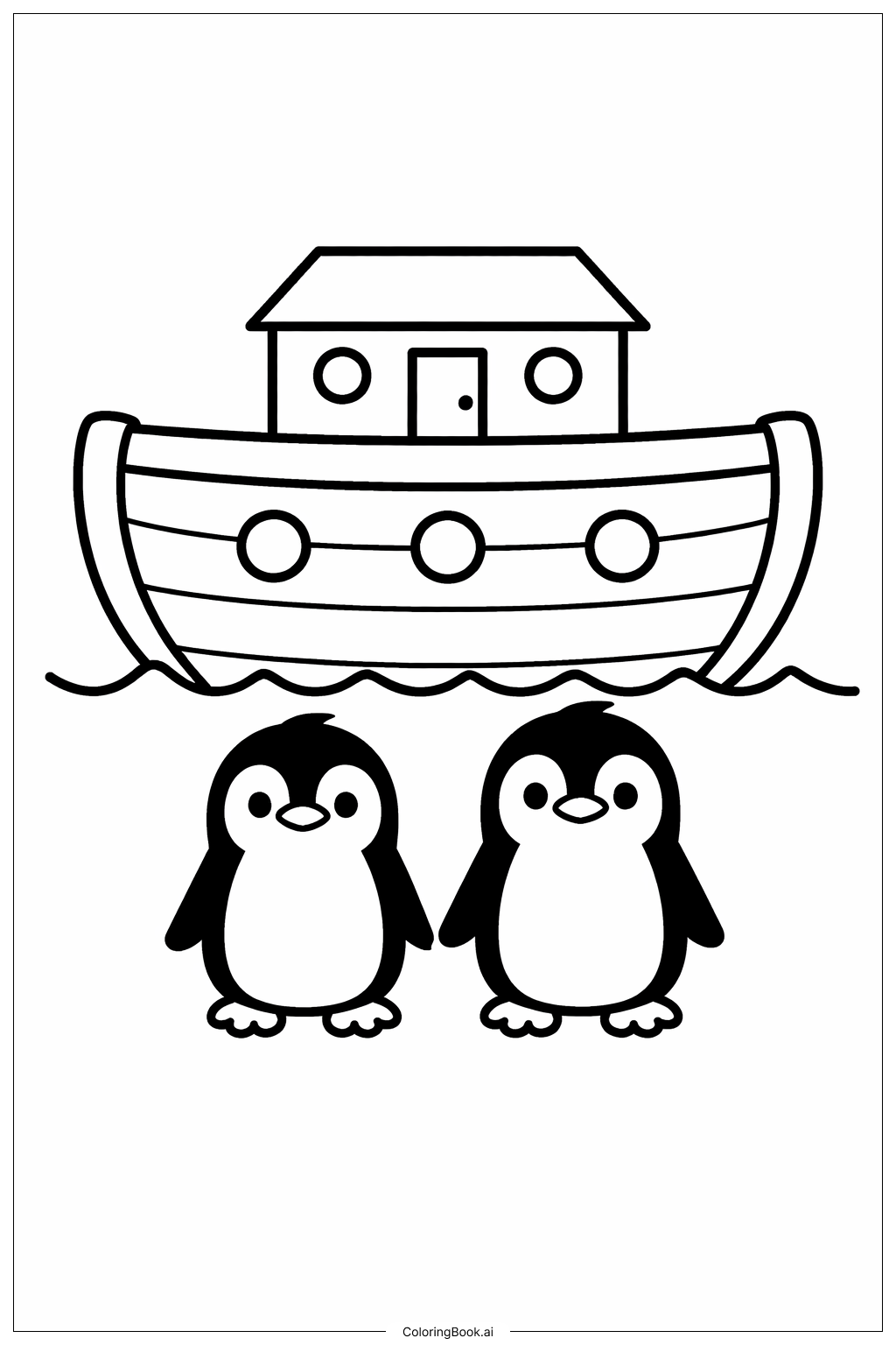 L'Arche de Noé avec Deux Manchots