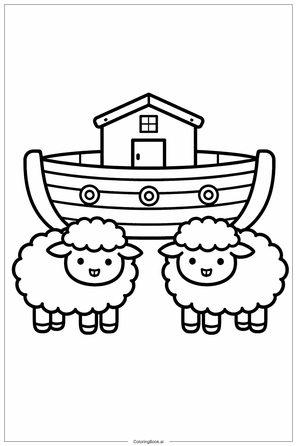 L'Arche de Noé avec deux moutons