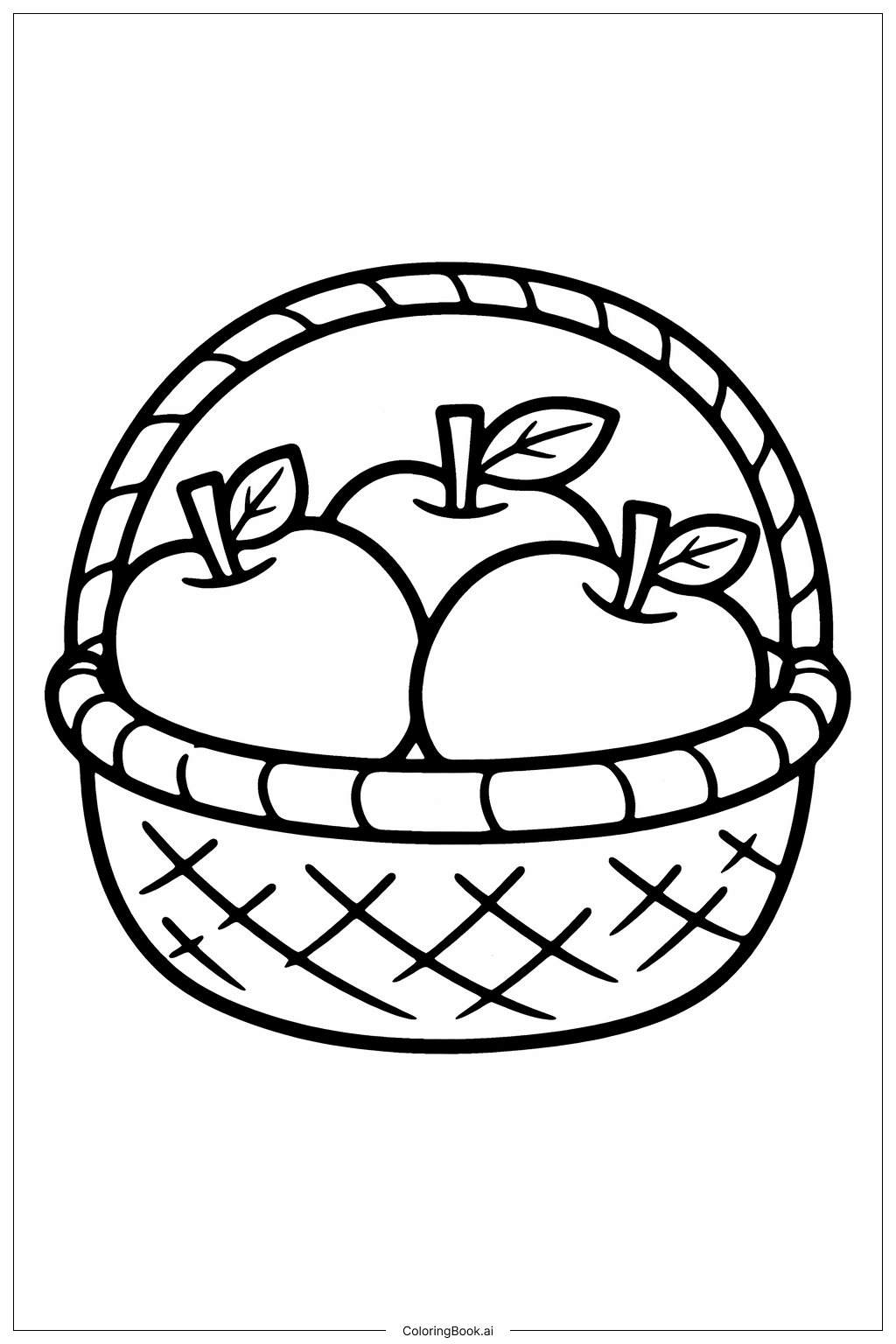 Page de coloriage Panier de pommes de novembre