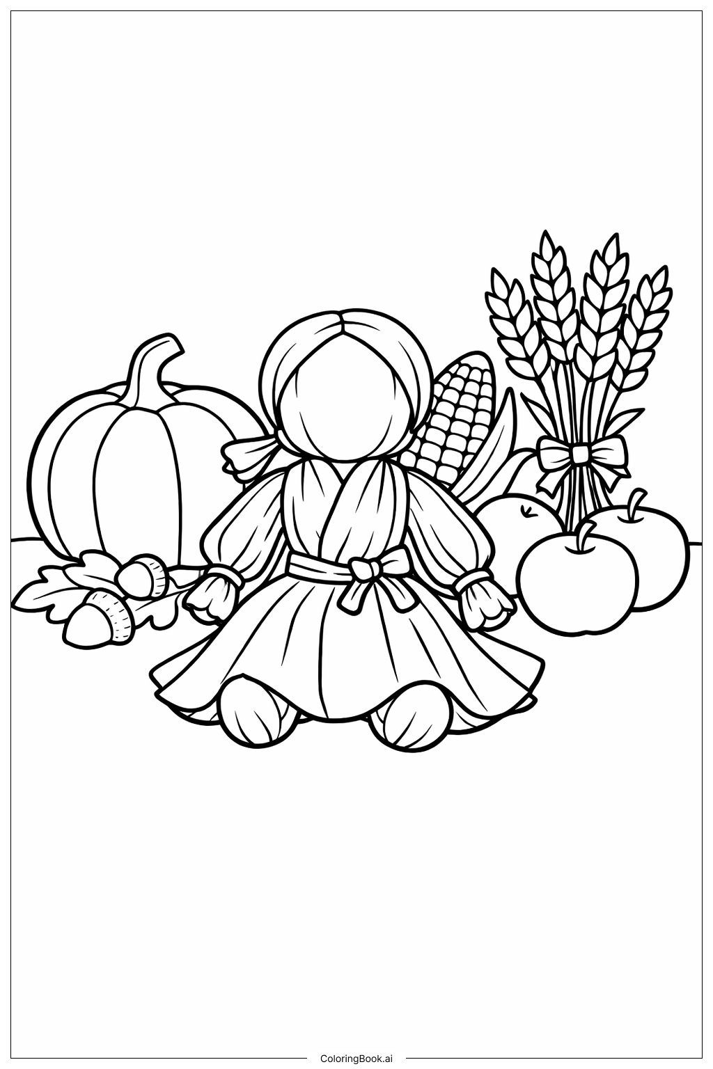 Page de coloriage Poupée en feuilles de maïs de novembre