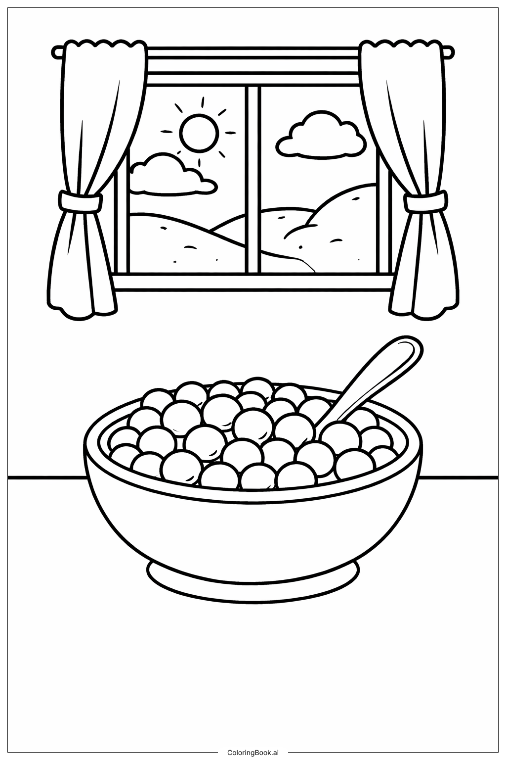 Page de coloriage Bol de canneberges de novembre