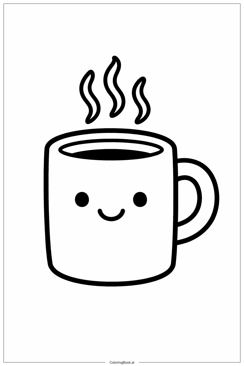 Page de coloriage Tasse de Chocolat Chaud de Novembre