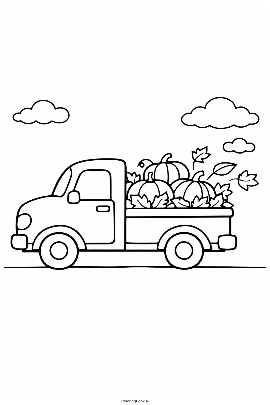 Page de coloriage Camion de la récolte de novembre