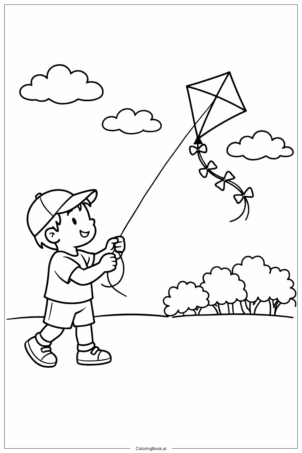 Page de coloriage Vol de cerf-volant en novembre