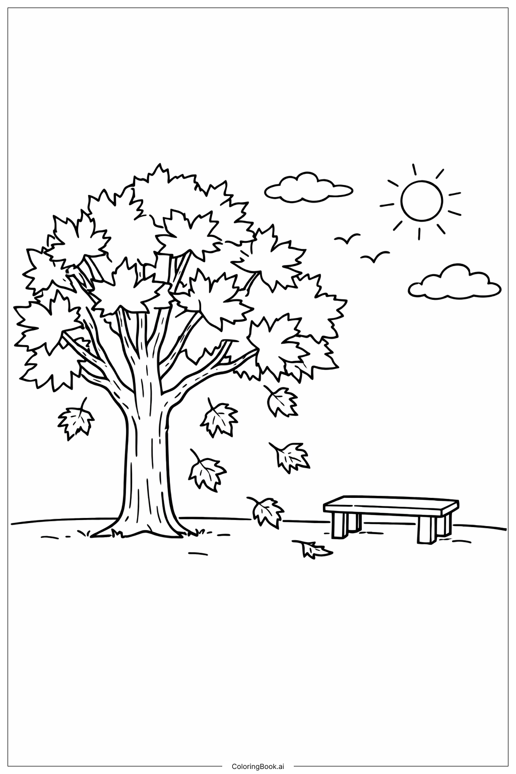 Page de coloriage Érable de novembre