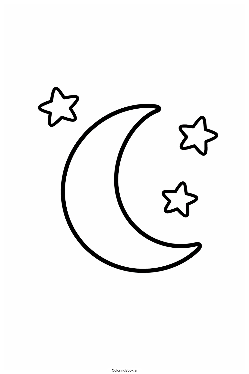 Page de coloriage Lune et étoiles de novembre