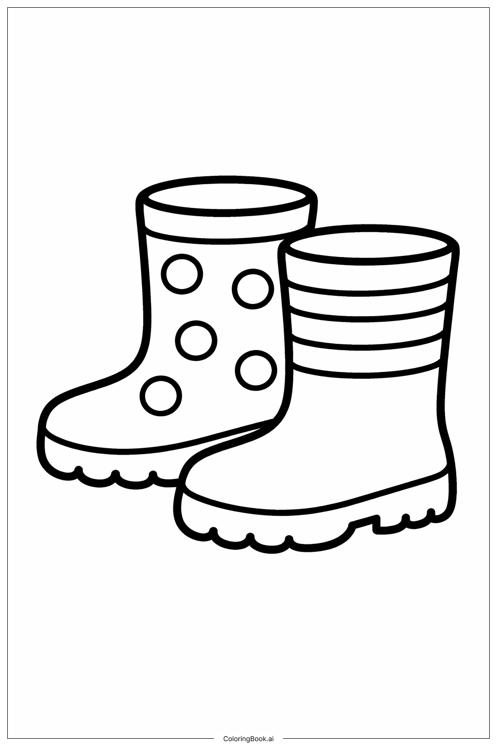 Page de coloriage Bottes de pluie de novembre