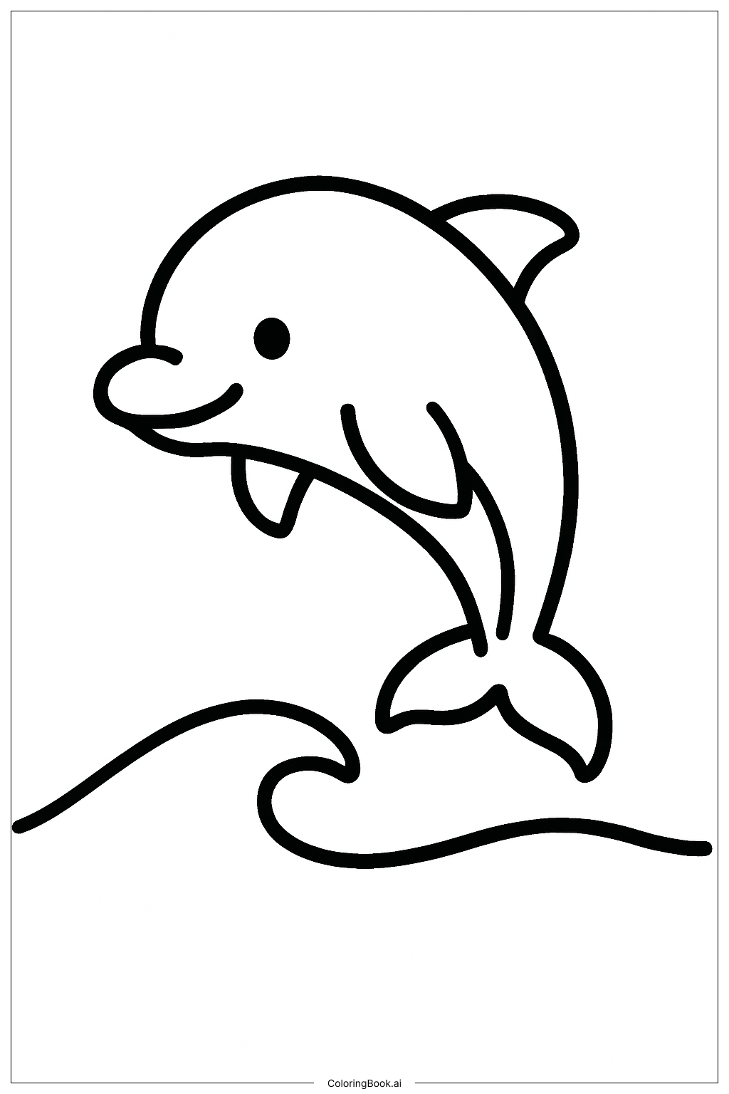  Page de coloriage Bébé Dauphin des Animaux Marins 