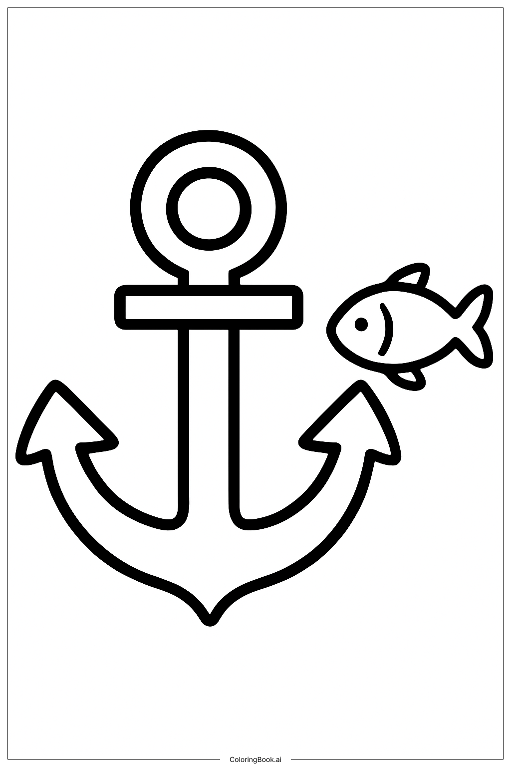 Page de coloriage Petits animaux marins Ancre