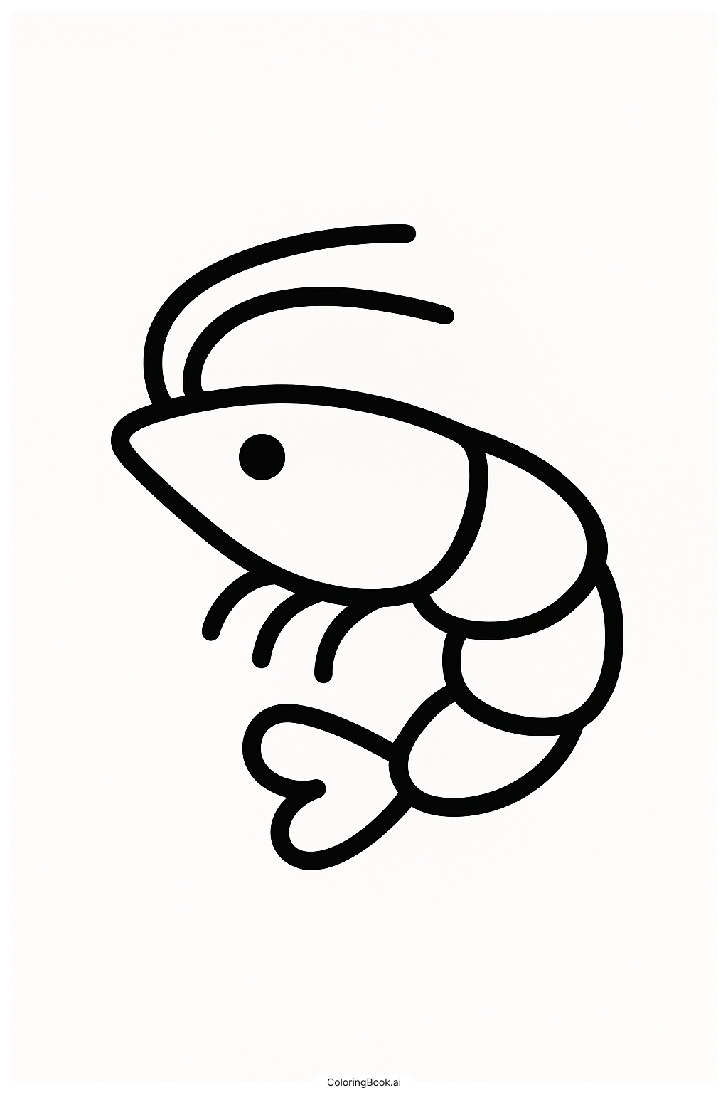  Página para colorear de Camarón Pequeño de Animales Marinos 