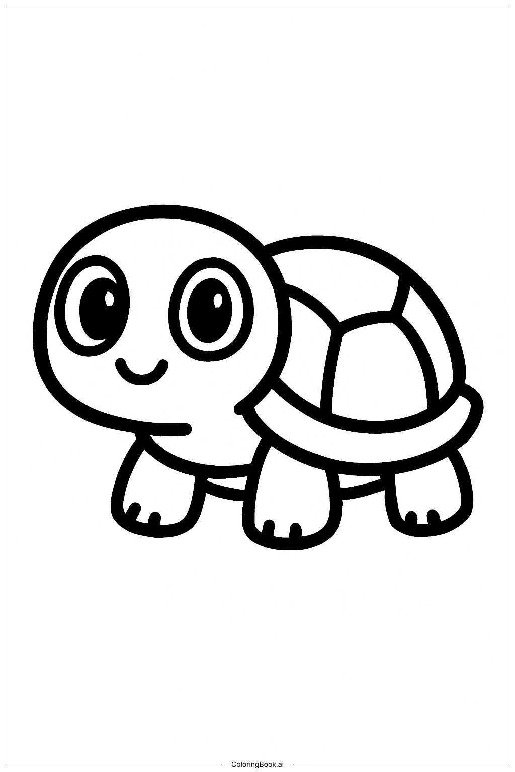 Page de coloriage Océan Animaux Petite Tortue 