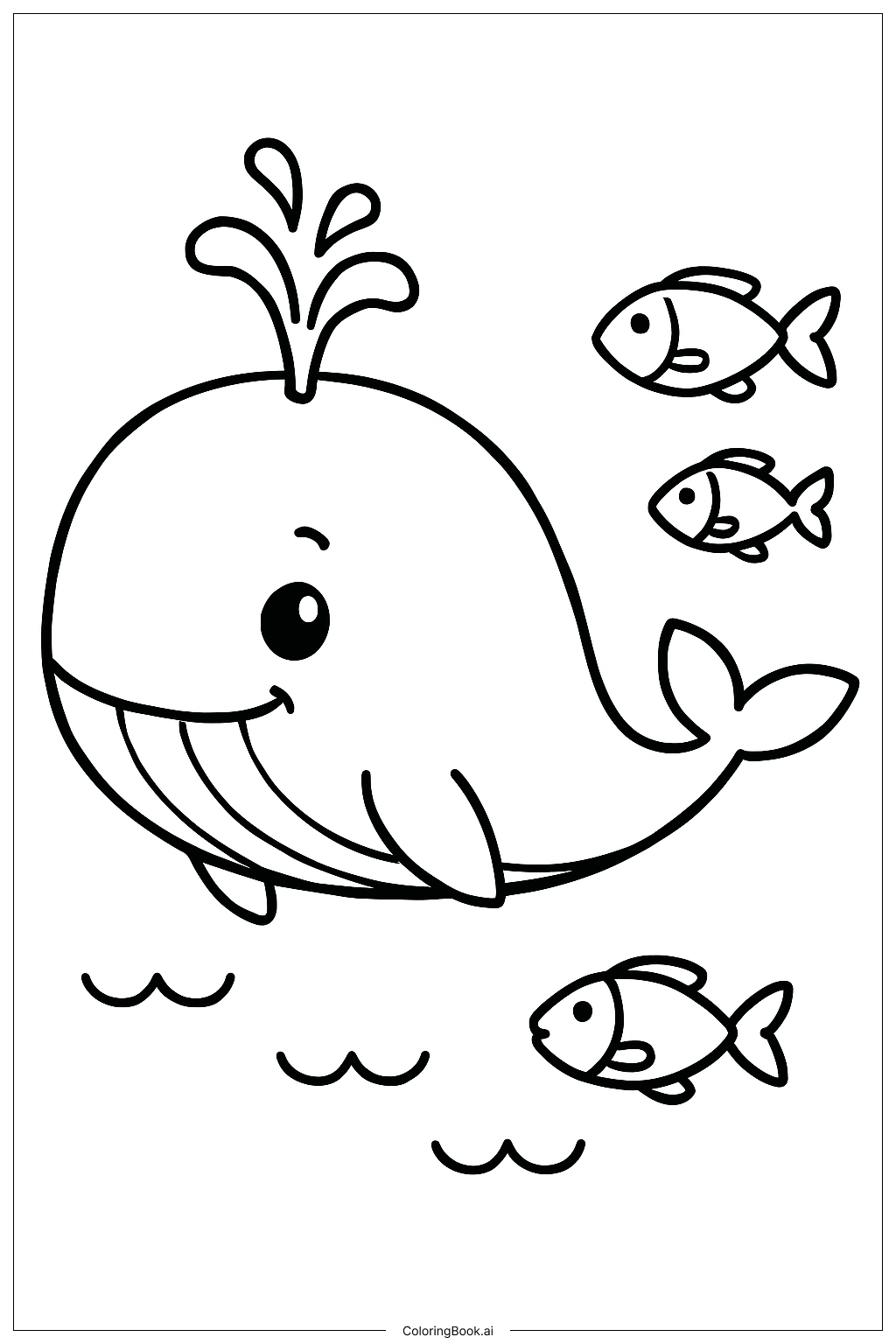  Page de coloriage Animaux de l'océan Éclaboussure de la baleine 
