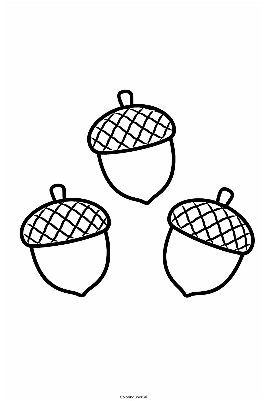  10월 도토리 세 쌍둥이 색칠공부 페이지 