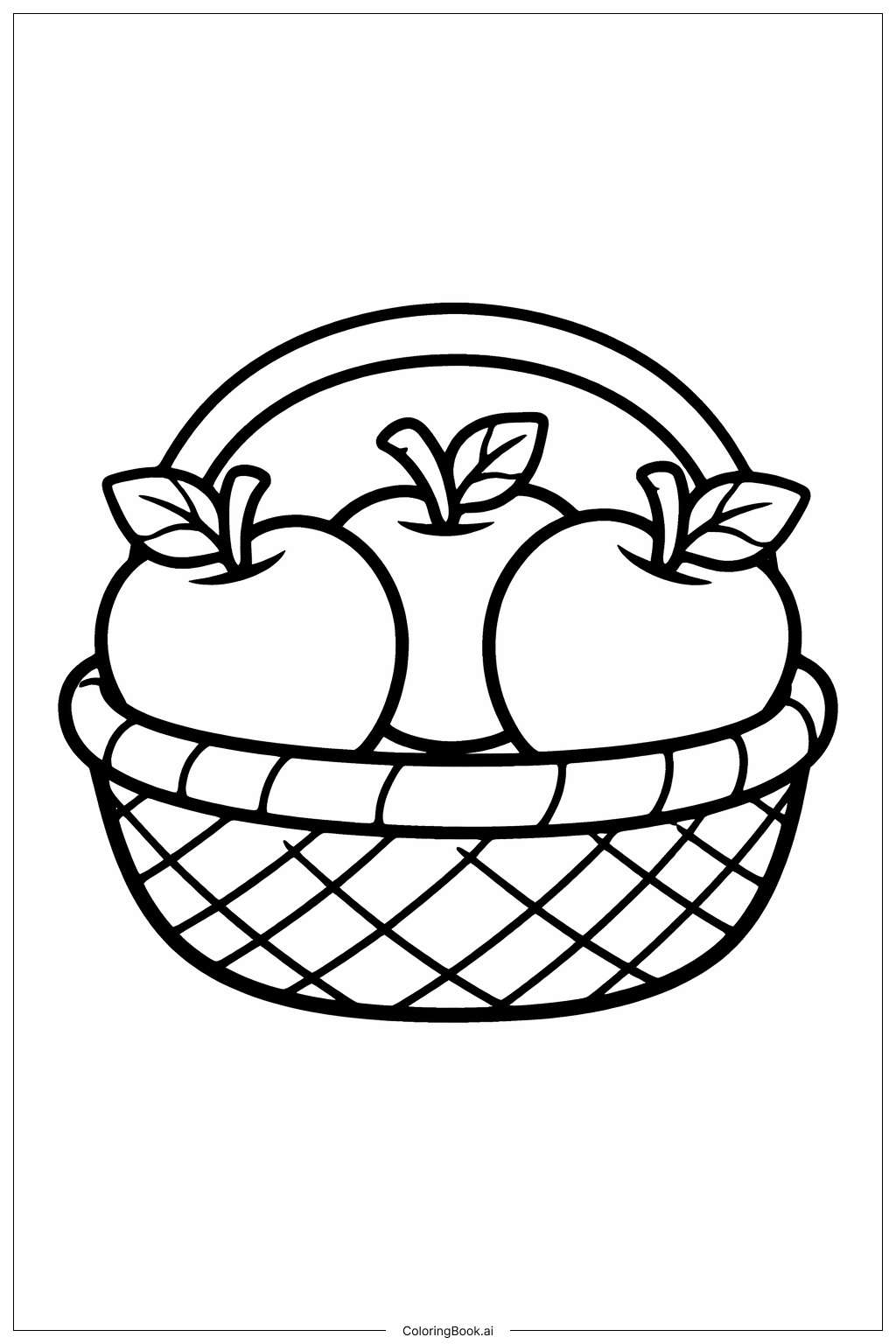  10월 사과 바구니 색칠공부 페이지 