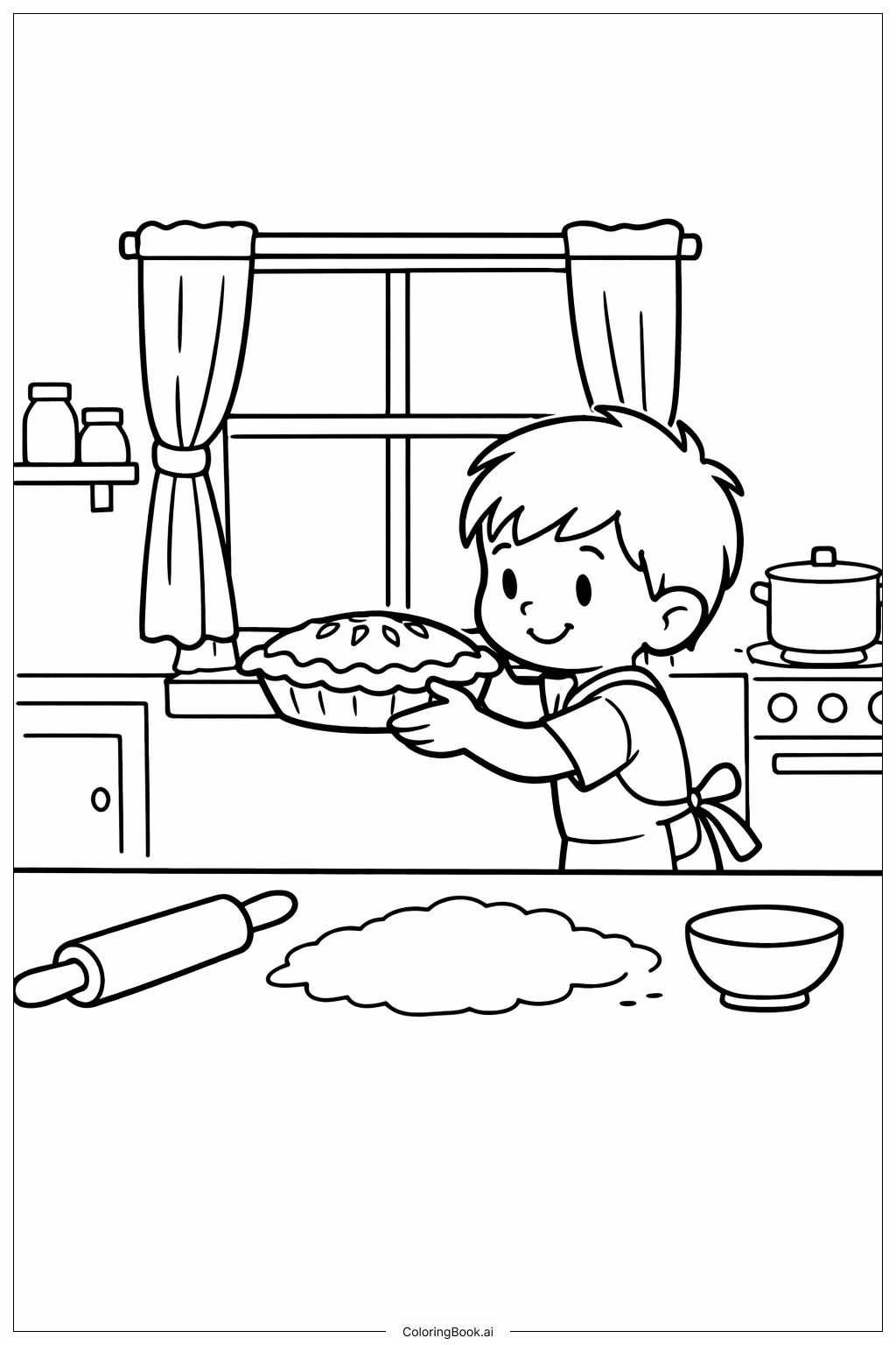  10월 베이킹 파이 색칠공부 페이지 