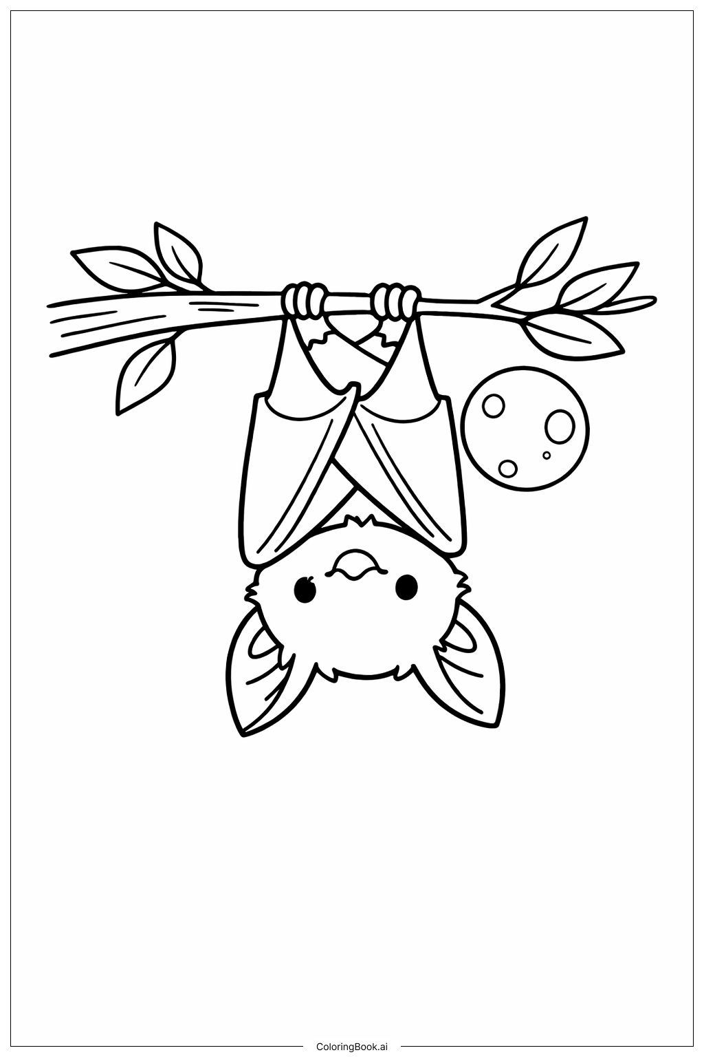  10월 친근한 박쥐 색칠공부 페이지 