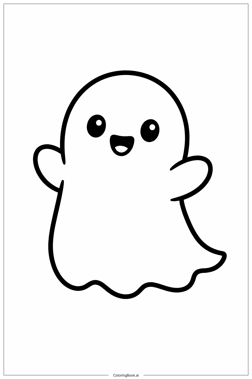  10월 친근한 유령 색칠공부 페이지 