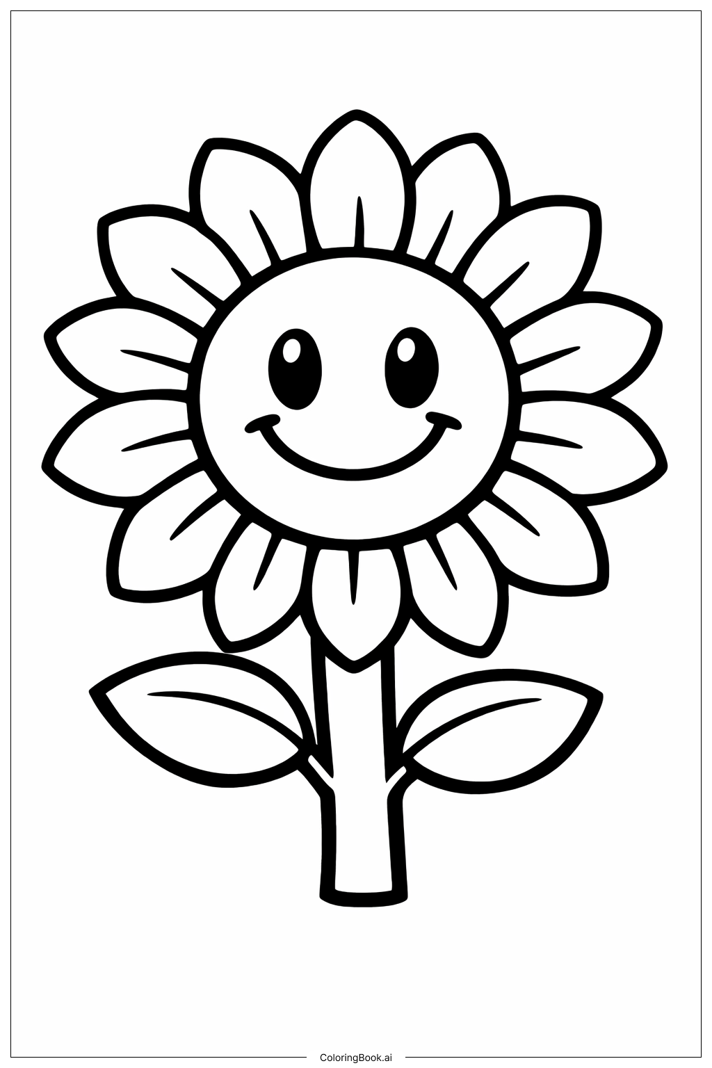  행복한 10월 해바라기 색칠공부 페이지 