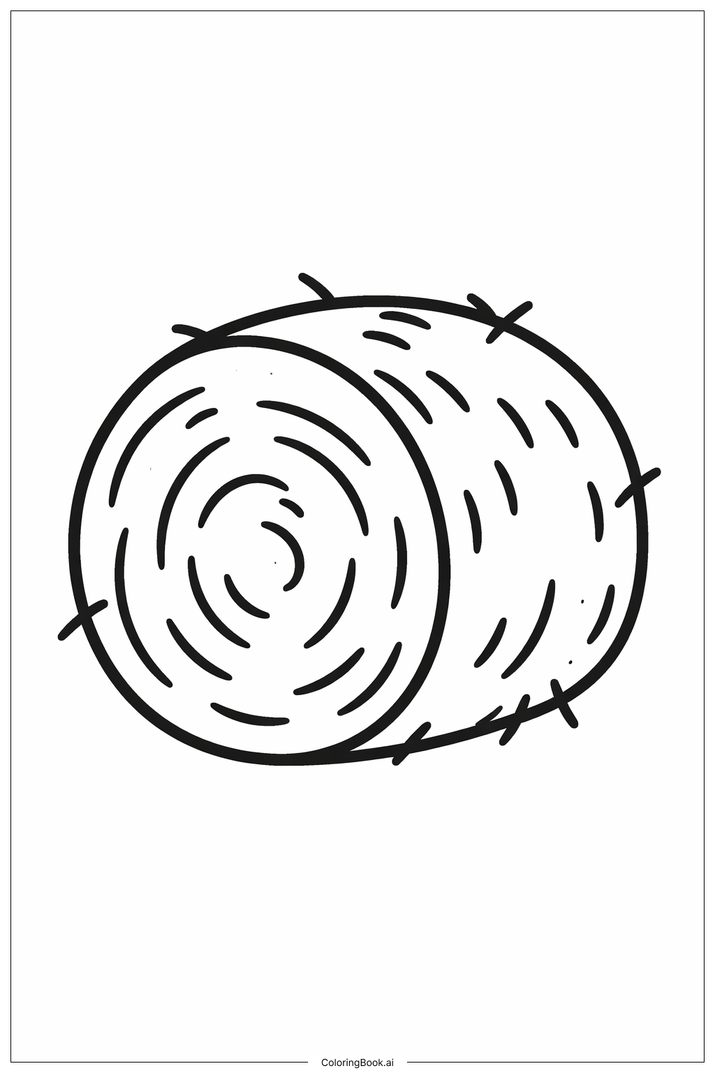  10월 건초 둥근 더미 색칠공부 페이지 
