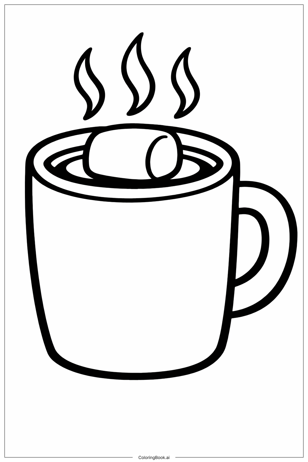  10월 핫코코아 머그컵 색칠공부 페이지 