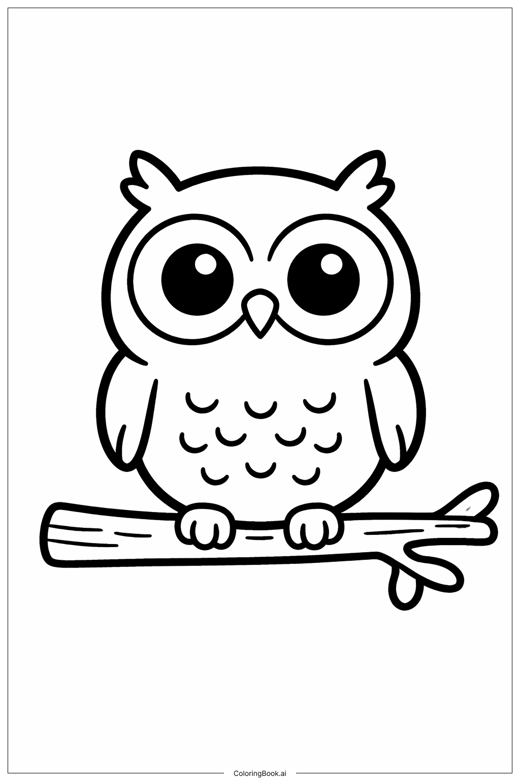  가지 위의 10월 부엉이 색칠공부 페이지 