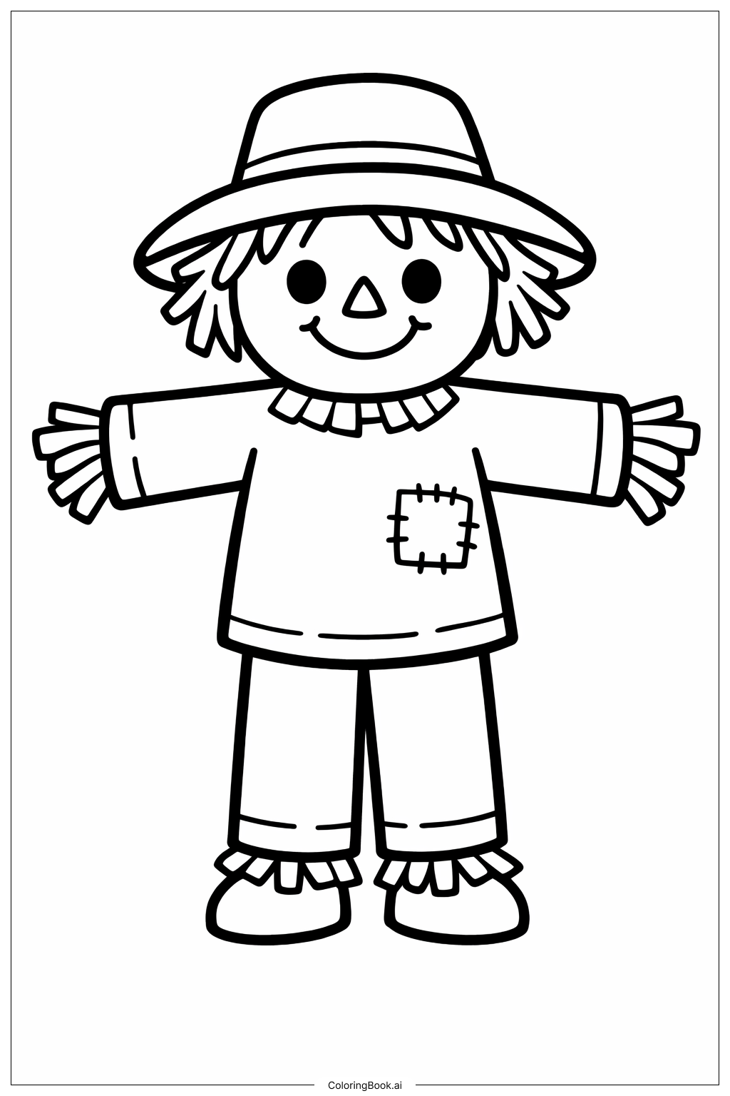  10월 허수아비 색칠공부 페이지 