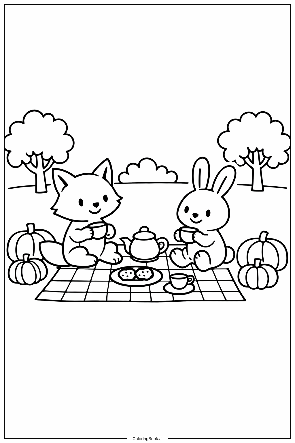  Oktober-Tee-Party Ausmalseite 