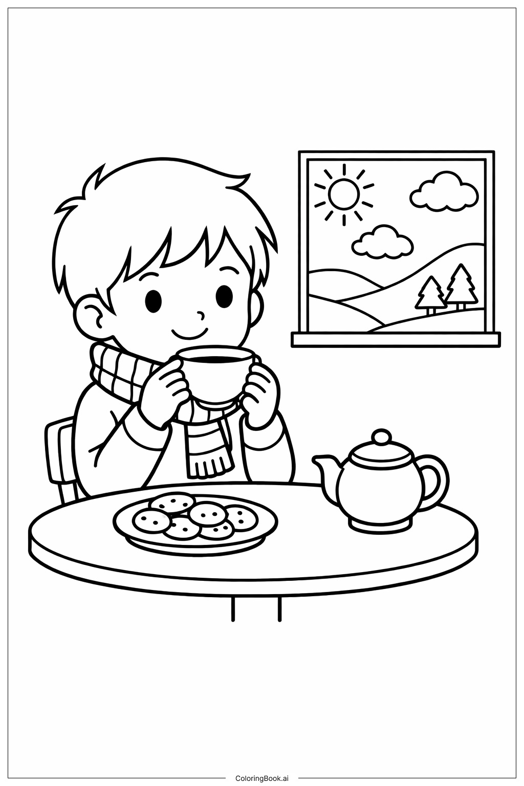  10월 다과 시간 색칠공부 페이지 