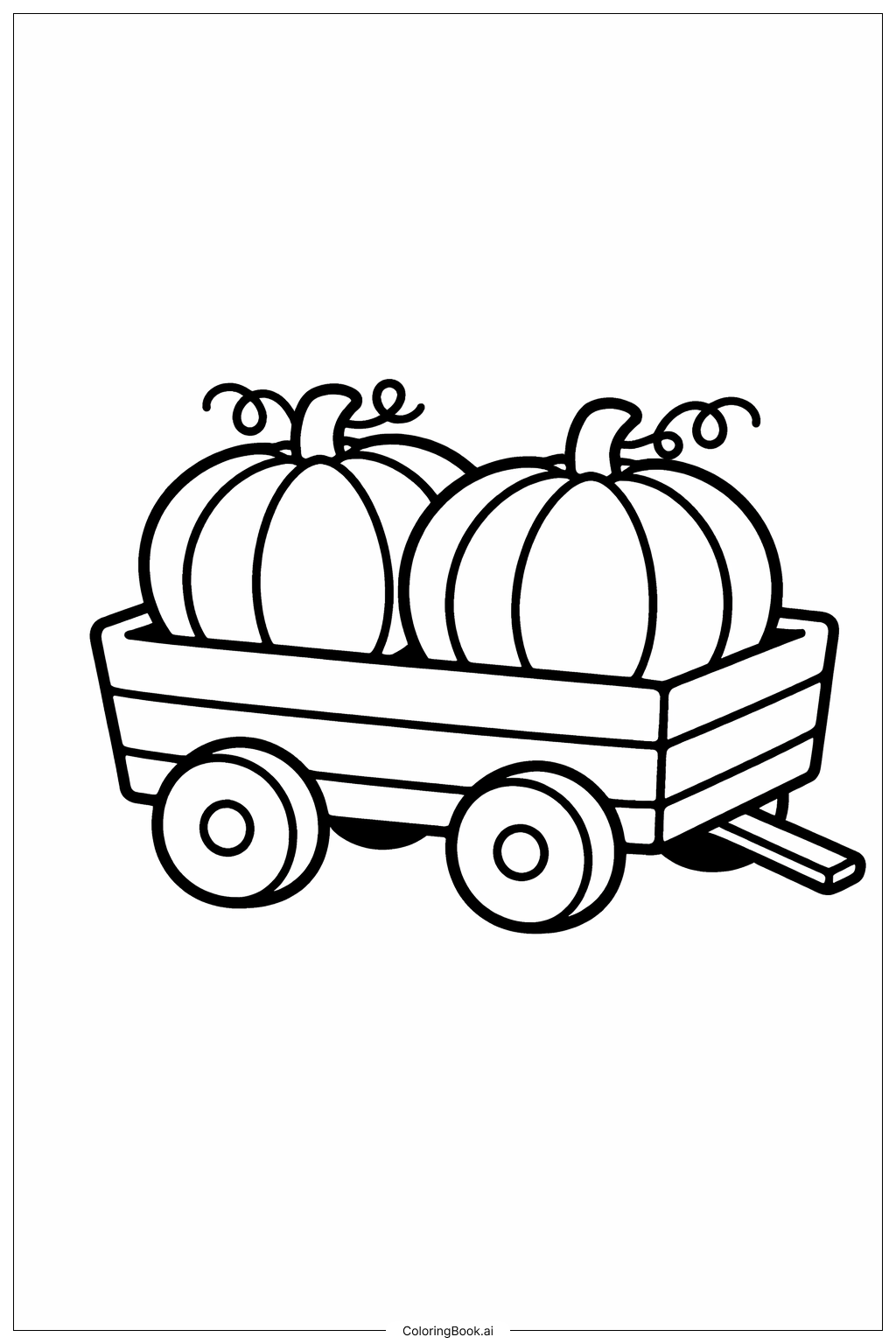  10월 호박 수레 색칠공부 페이지 