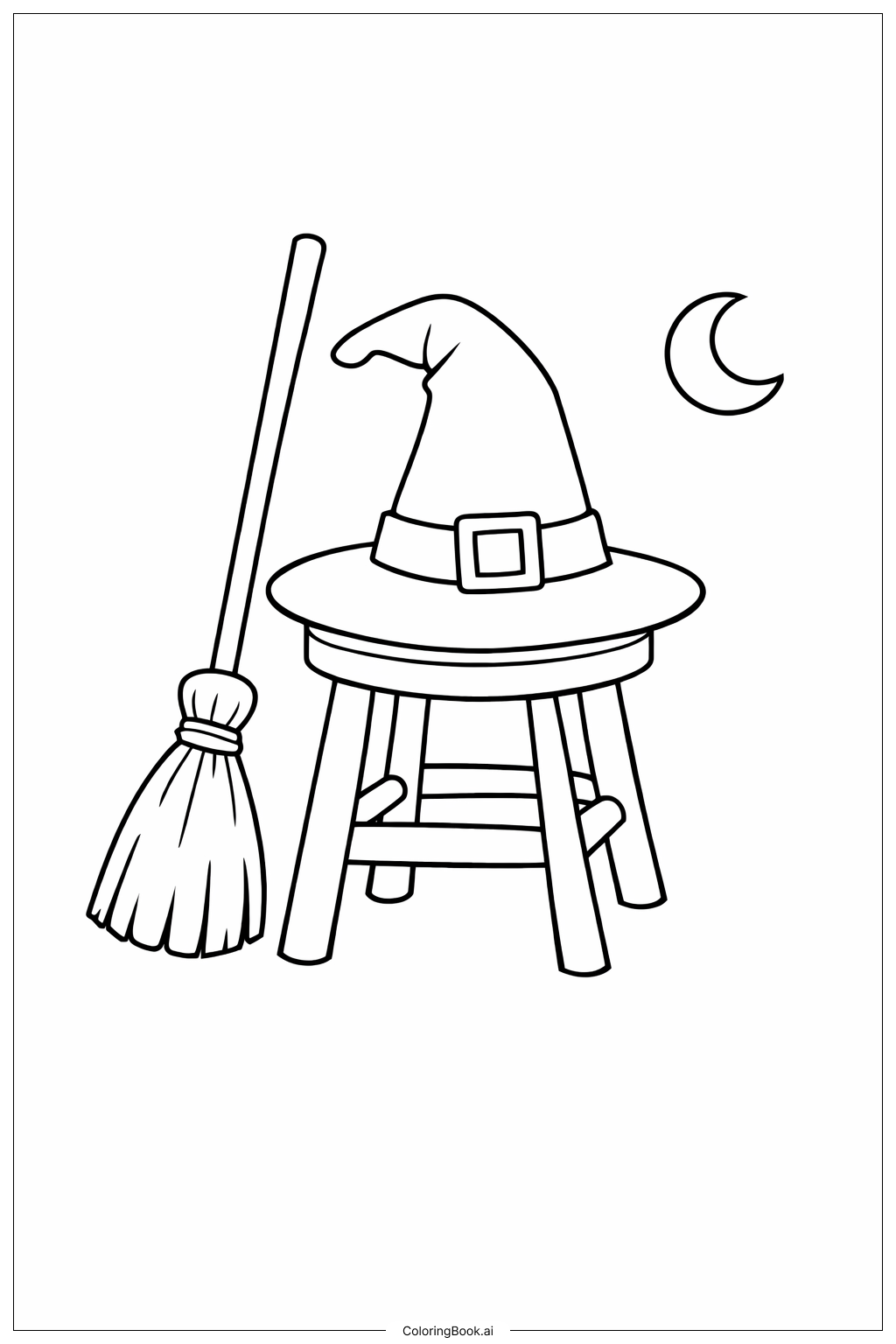  10월 마녀 모자 색칠공부 페이지 