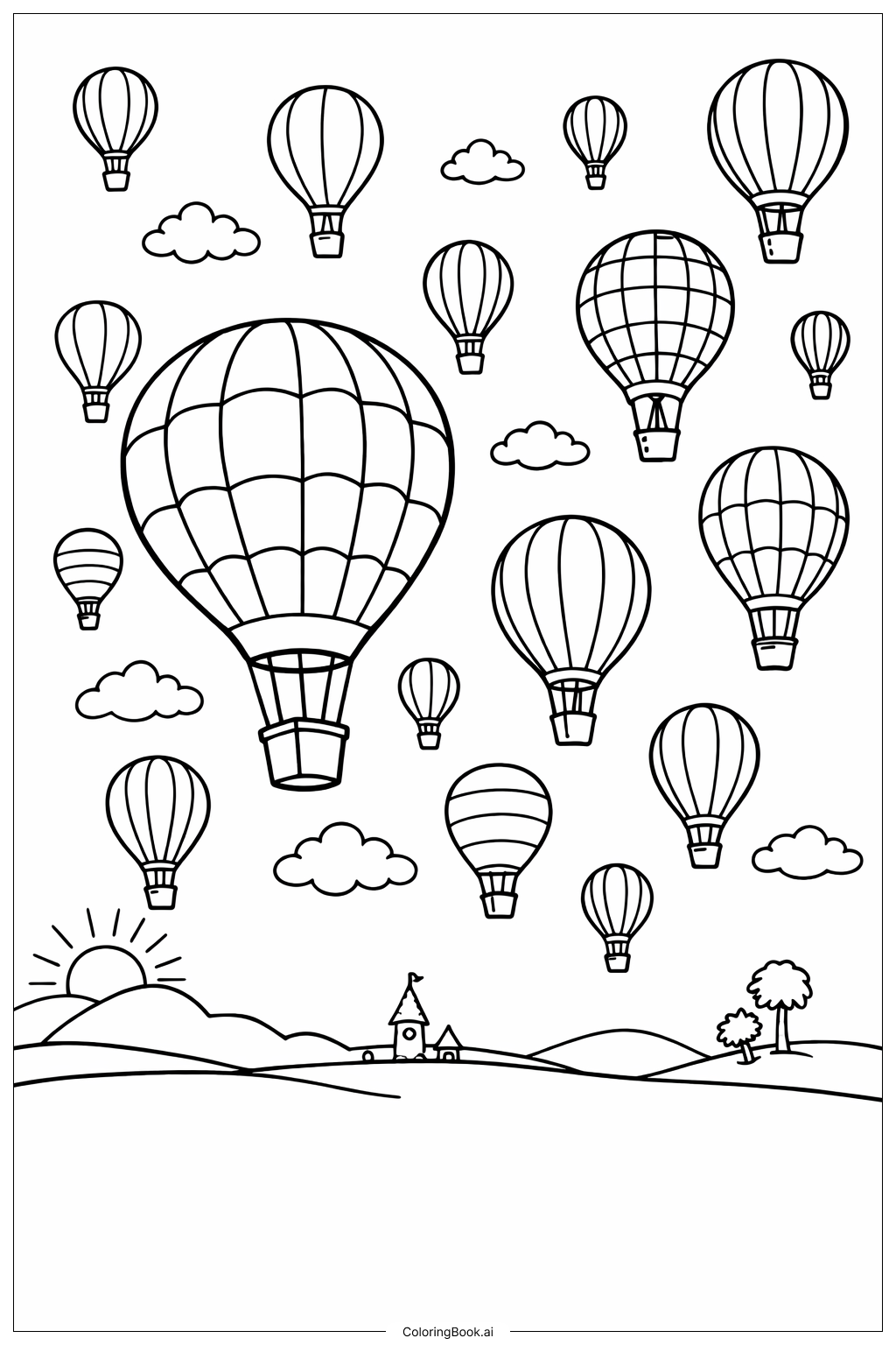 Trang tô màu Lễ Hội Khinh Khí Cầu 'Oh The Places You'll Go'