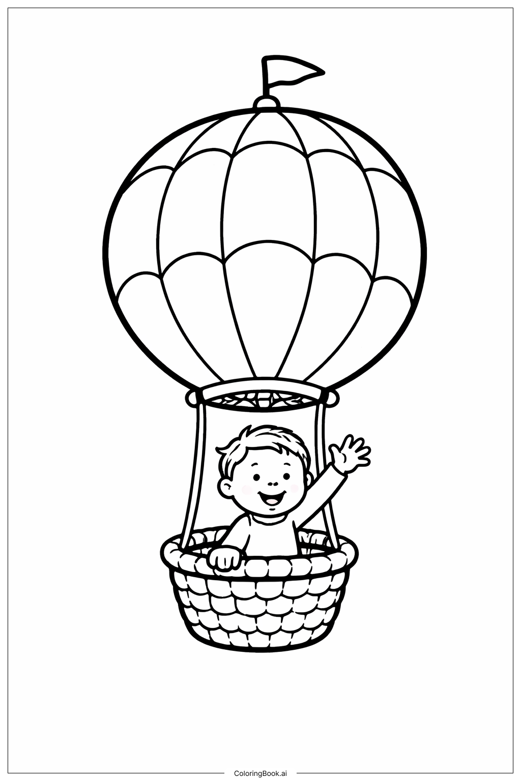  哦，你会去的地方热气球之旅填色页 